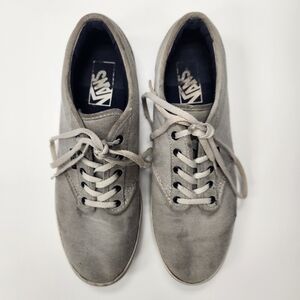 VANS Atwood Women's 8.5 Navy and Gray Striped canvas trainers /sneakera